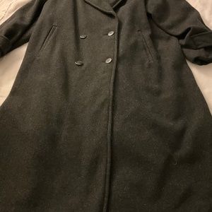 Women Stephanie Mathews Winter Coat Size 16 Black 100% Wool Lining 100% Polyeste